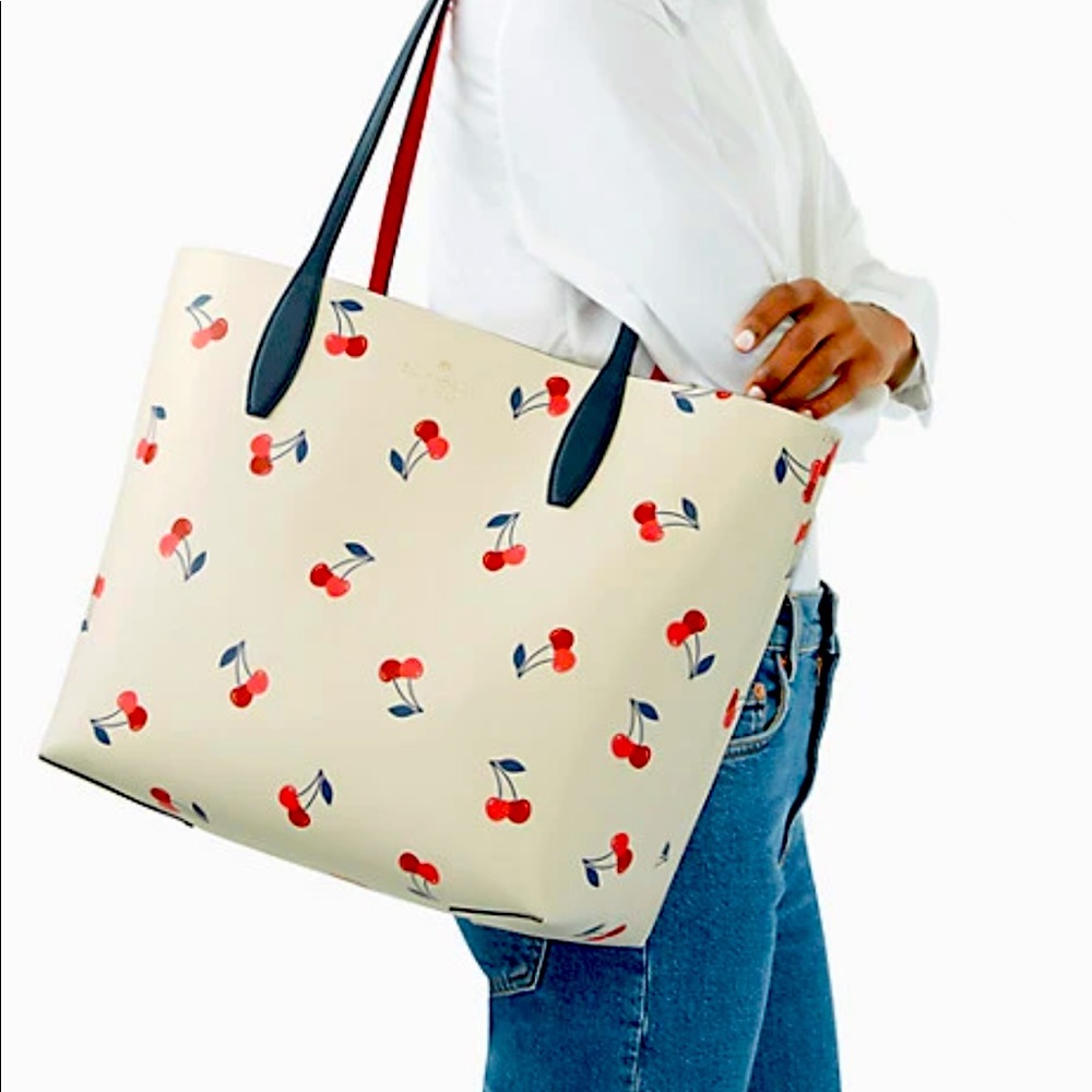 New Kate Spade bing large reversible cherry tote - Picture 2 of 16